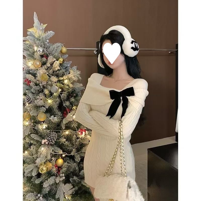 Adīta džemperkleita, Ķīniešu stilā, literārais retro, pavasaris 2025, midi garums, reljefveida tekstūra