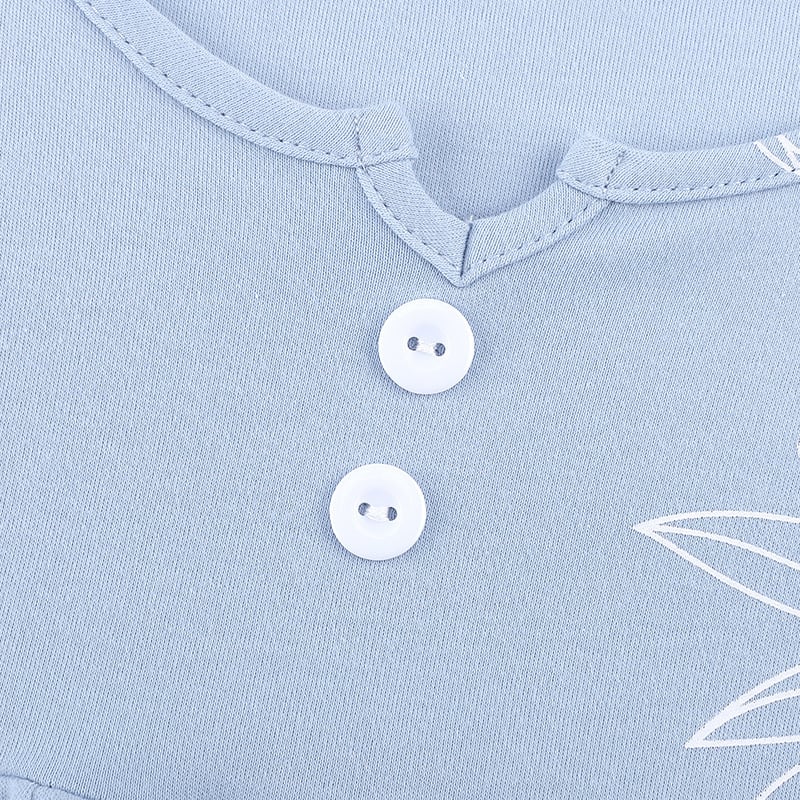 Βαμβατικό νυχτικό για γυναίκες, καλοκαιρινό νυχτικό με 3/4 μανίκια, μεσαίου μήκους φούστα, εκτύπωση σε πολυτελές σχέδιο