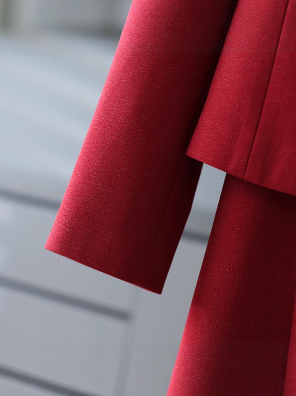 Kaheosaline qi-pao komplekt ämmale pulmapidustuseks — 2025 sügis, polüester, 90–95% polüester, trükk, midi pikkus