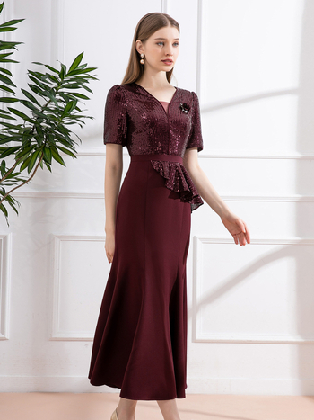 Kāzu kleita līgavas mātei, izsmalcināts stils, poliesters 80-90% ar kokvilnu zem 30%, garums 128 cm, vasara 2024