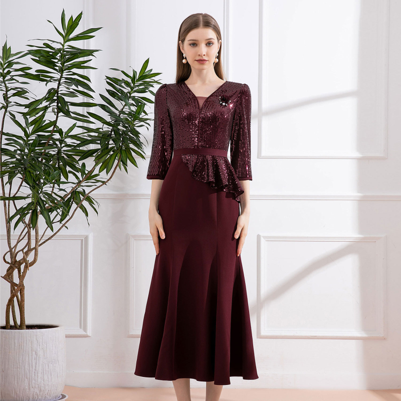 Kāzu kleita līgavas mātei, izsmalcināts stils, poliesters 80-90% ar kokvilnu zem 30%, garums 128 cm, vasara 2024