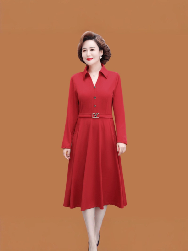 Poliesterio midi ilgio suknelė, elegantiškas kasdienis stilius, 70-80% poliesterio, ruduo 2025