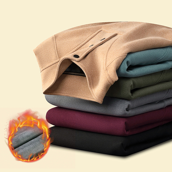 Zimska muška majica s flis podstavom, okrugli izrez, dugi rukav, slobodan kroj, poliesterska smjesa