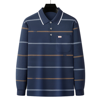 Muška dugačko rukava pamučna majica s prugama, slobodan kroj