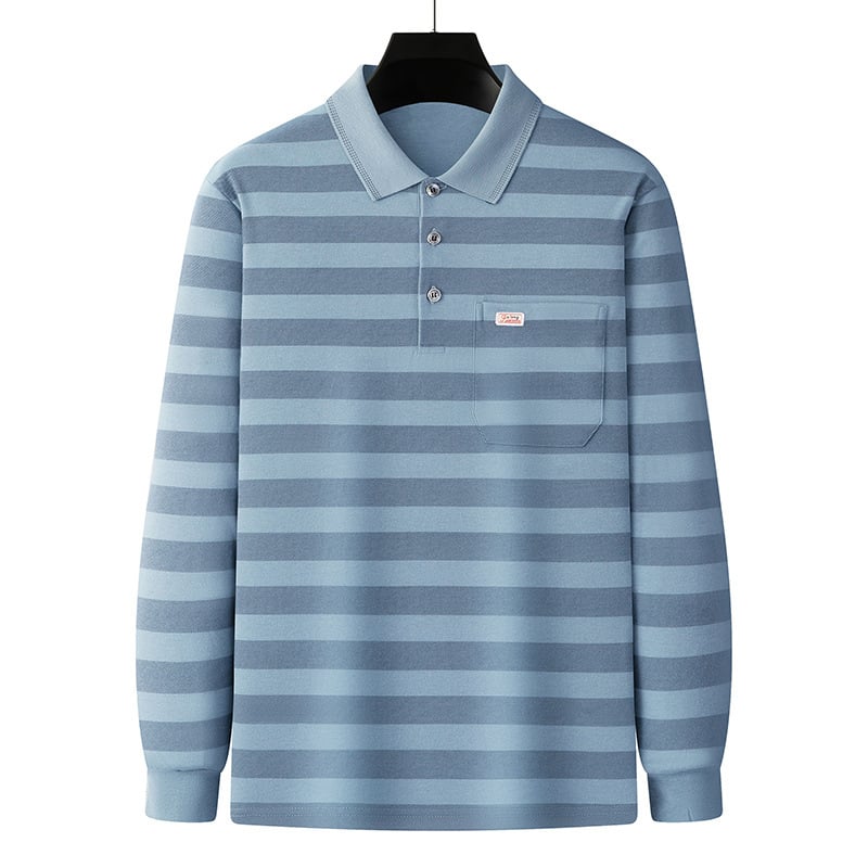 Muška dugačko rukava pamučna majica s prugama, slobodan kroj