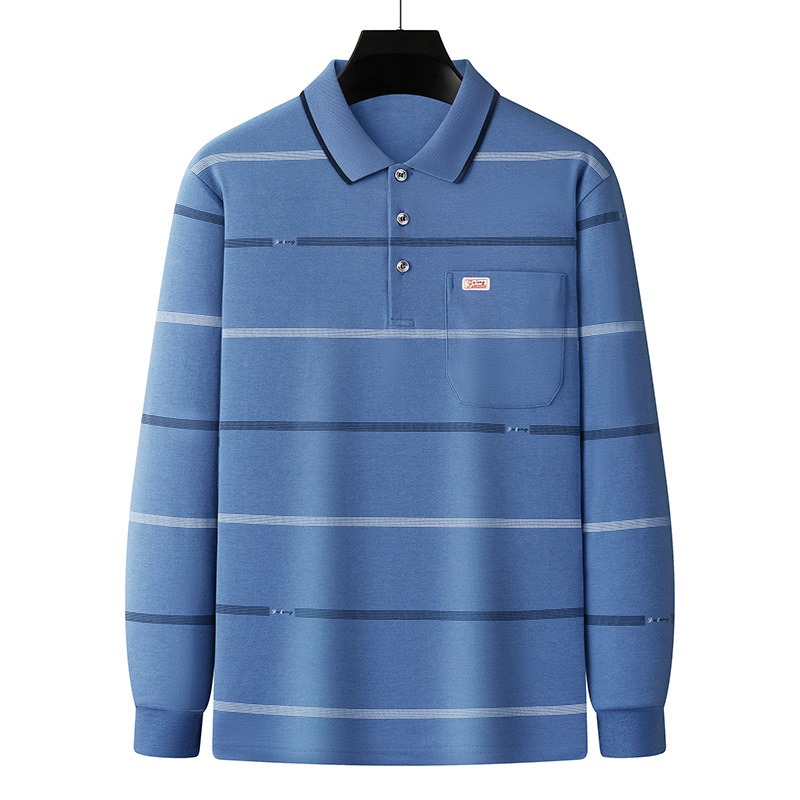 Muška dugačko rukava pamučna majica s prugama, slobodan kroj