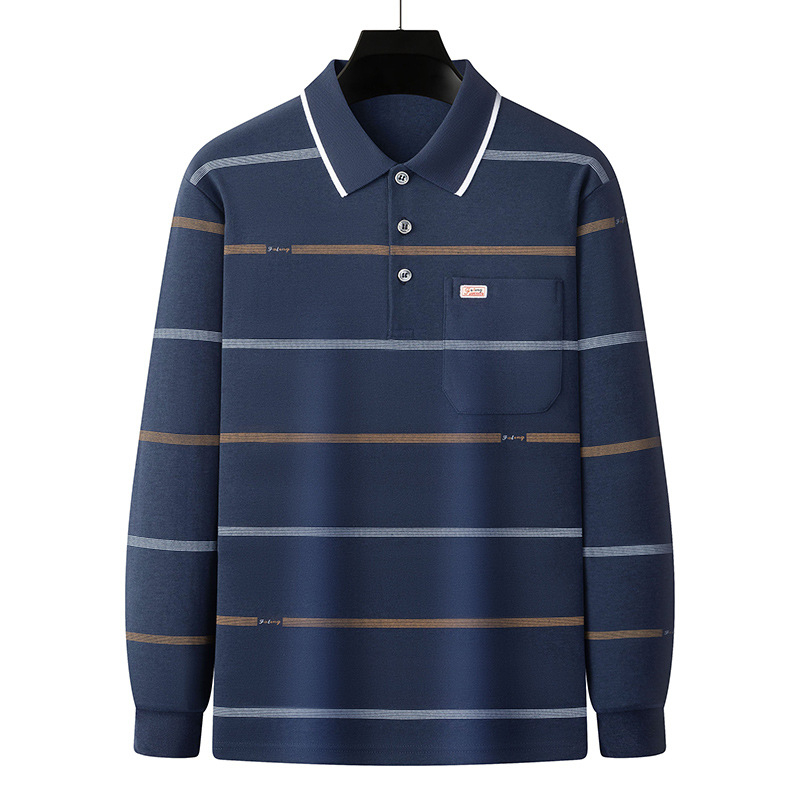 Muška dugačko rukava pamučna majica s prugama, slobodan kroj