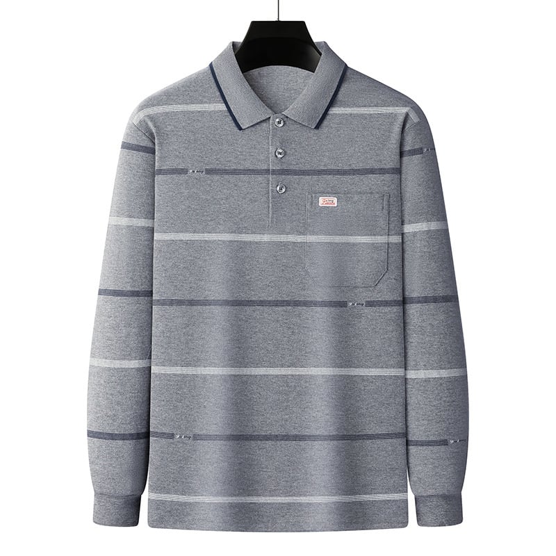 Muška dugačko rukava pamučna majica s prugama, slobodan kroj