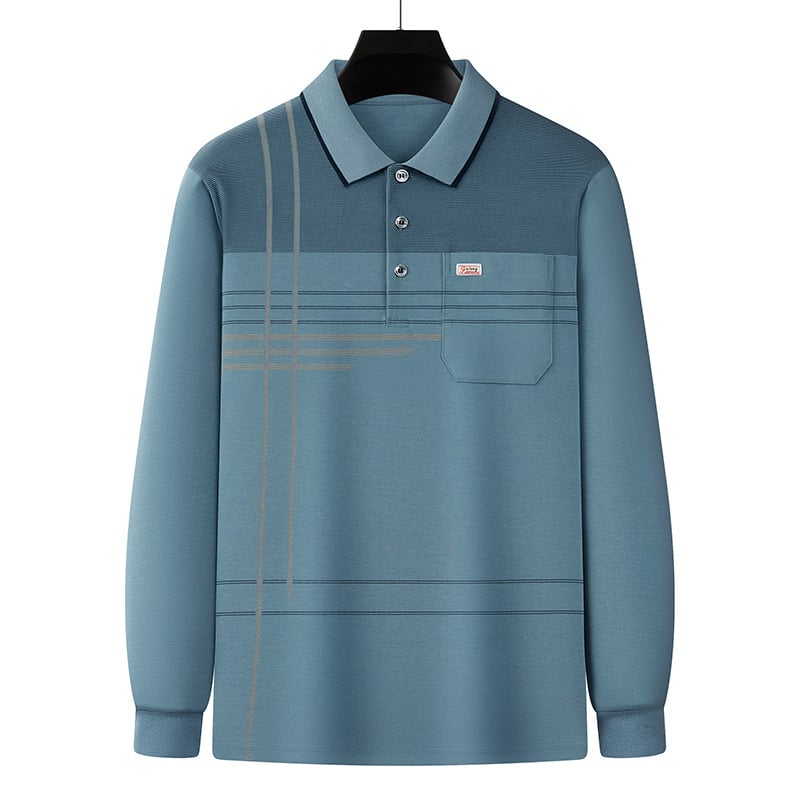 Muška dugačko rukava pamučna majica s prugama, slobodan kroj