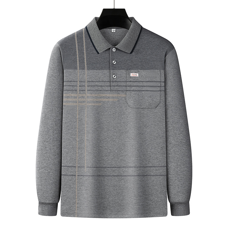 Muška dugačko rukava pamučna majica s prugama, slobodan kroj