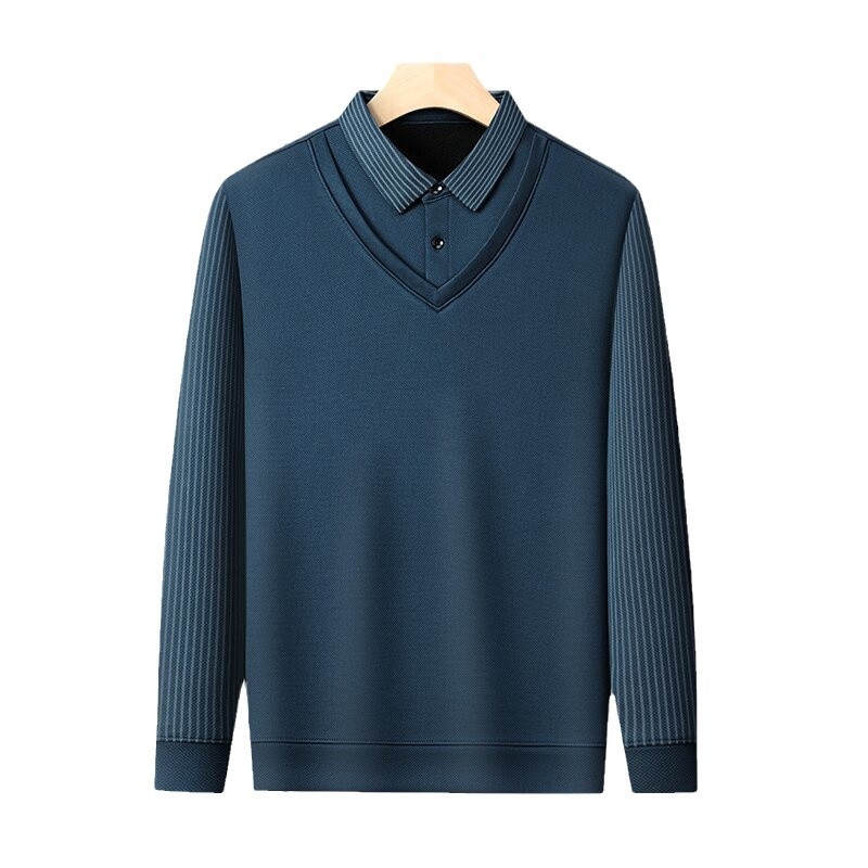 Zimska muška flis majica s reverom, dugi rukavi, udoban kroj