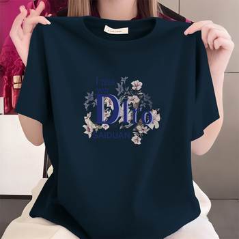 Ljetna majica od 100% pamuka za žene srednje dobi, slobodnog kroja, kratkih rukava, okrugli izrez, prikriva trbuh, casual top