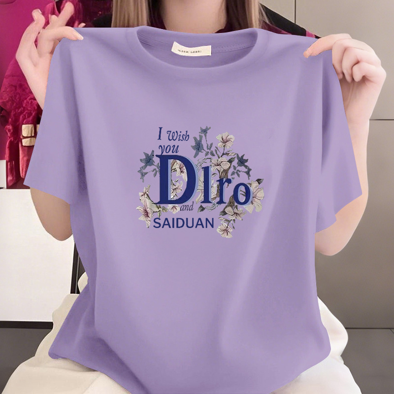Ljetna majica od 100% pamuka za žene srednje dobi, slobodnog kroja, kratkih rukava, okrugli izrez, prikriva trbuh, casual top