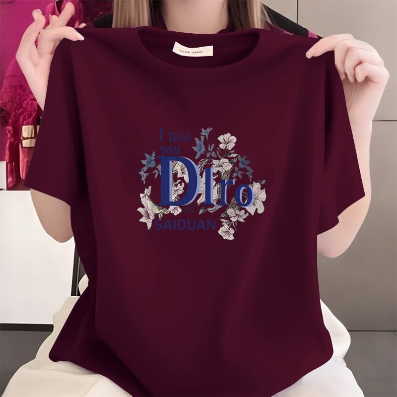 Ljetna majica od 100% pamuka za žene srednje dobi, slobodnog kroja, kratkih rukava, okrugli izrez, prikriva trbuh, casual top