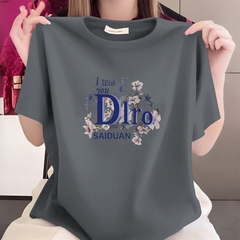 Ljetna majica od 100% pamuka za žene srednje dobi, slobodnog kroja, kratkih rukava, okrugli izrez, prikriva trbuh, casual top