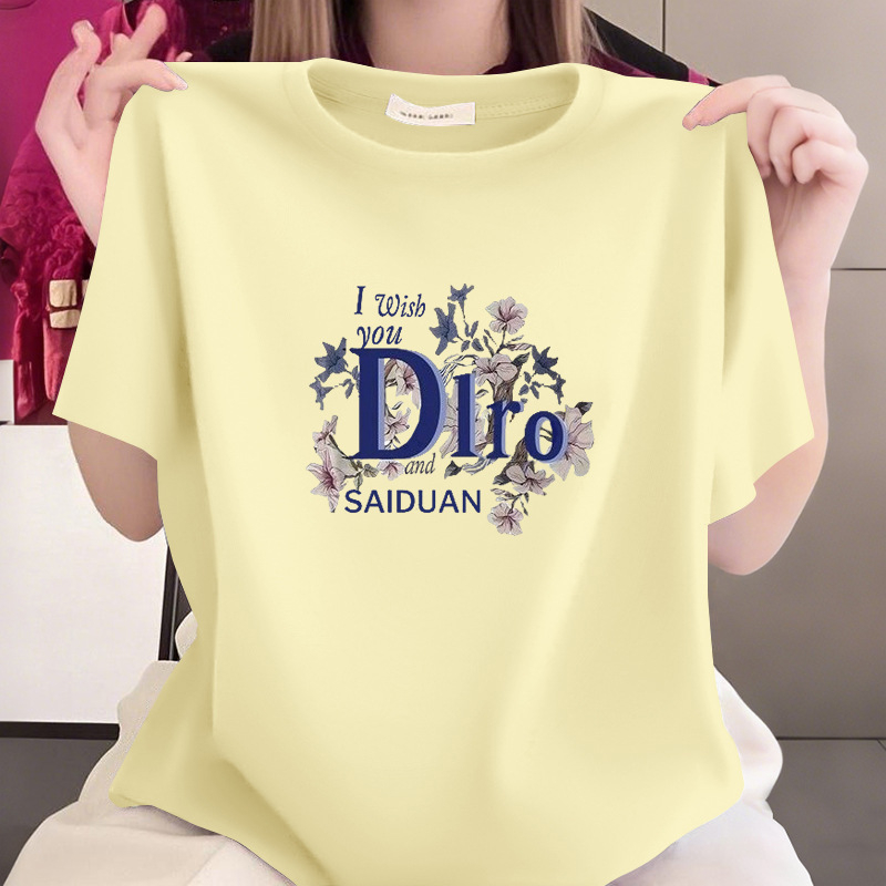 Ljetna majica od 100% pamuka za žene srednje dobi, slobodnog kroja, kratkih rukava, okrugli izrez, prikriva trbuh, casual top