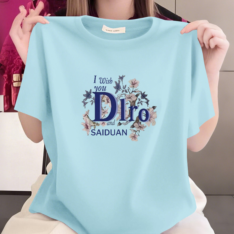 Ljetna majica od 100% pamuka za žene srednje dobi, slobodnog kroja, kratkih rukava, okrugli izrez, prikriva trbuh, casual top