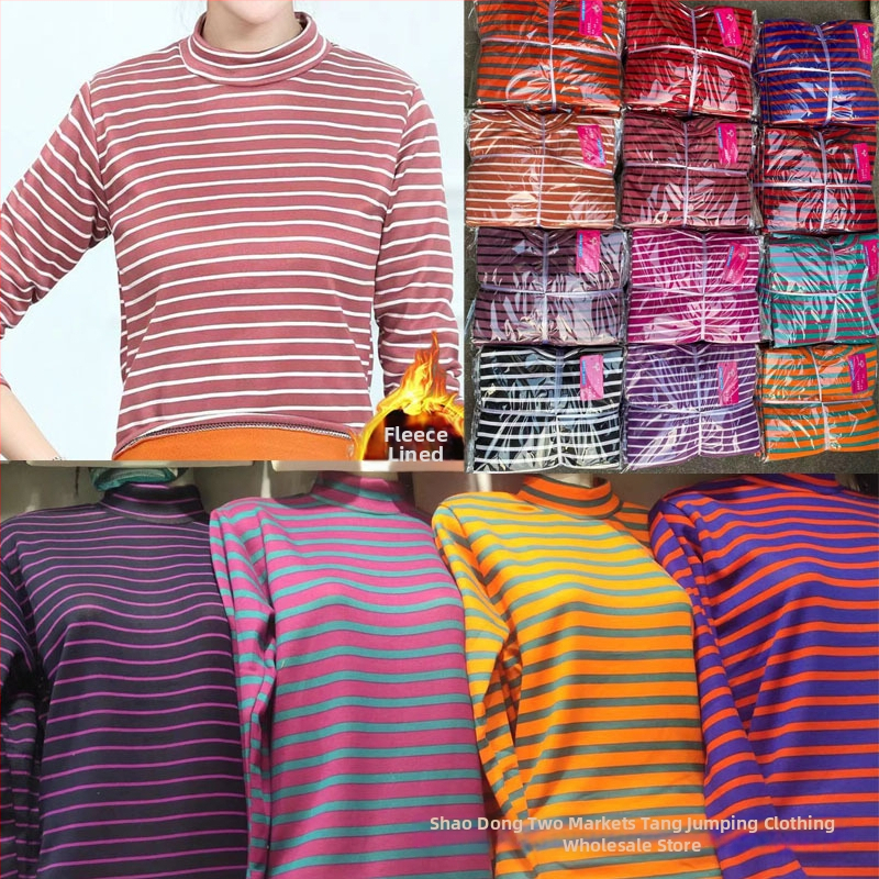 Ženski zimski T-shirt s flecom, cvjetni uzorak, polu-visoki ovratnik, udoban kroj, dugi rukav