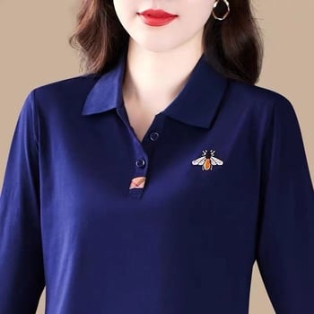 Pamučna majica s dugim rukavima, polo ovratnik, japansko-korejski casual stil, 95% pamuka