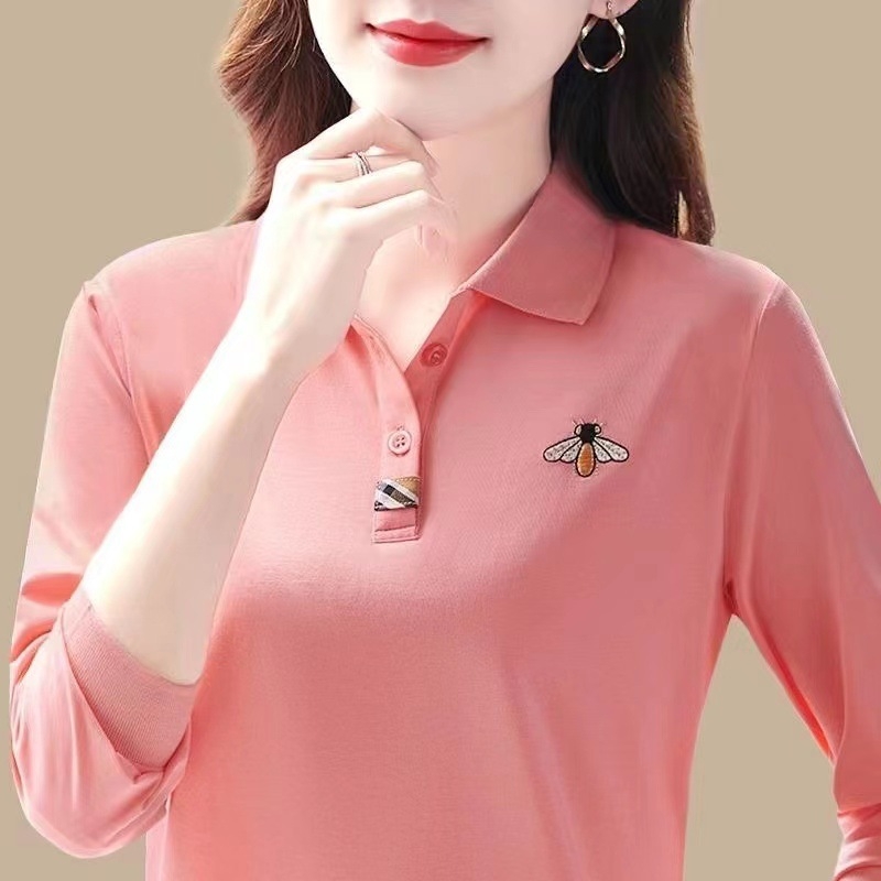 Pamučna majica s dugim rukavima, polo ovratnik, japansko-korejski casual stil, 95% pamuka