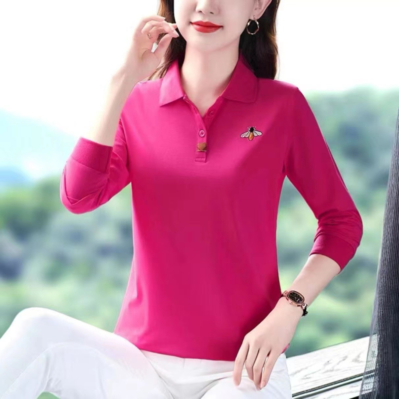 Pamučna majica s dugim rukavima, polo ovratnik, japansko-korejski casual stil, 95% pamuka