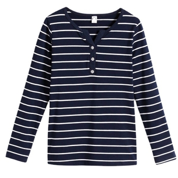 Ženska polo majica s dugim rukavima, prugasta, plus veličina, casual stil za žene srednje dobi, korejsko-japanski ležerni stil, 3D uzorak
