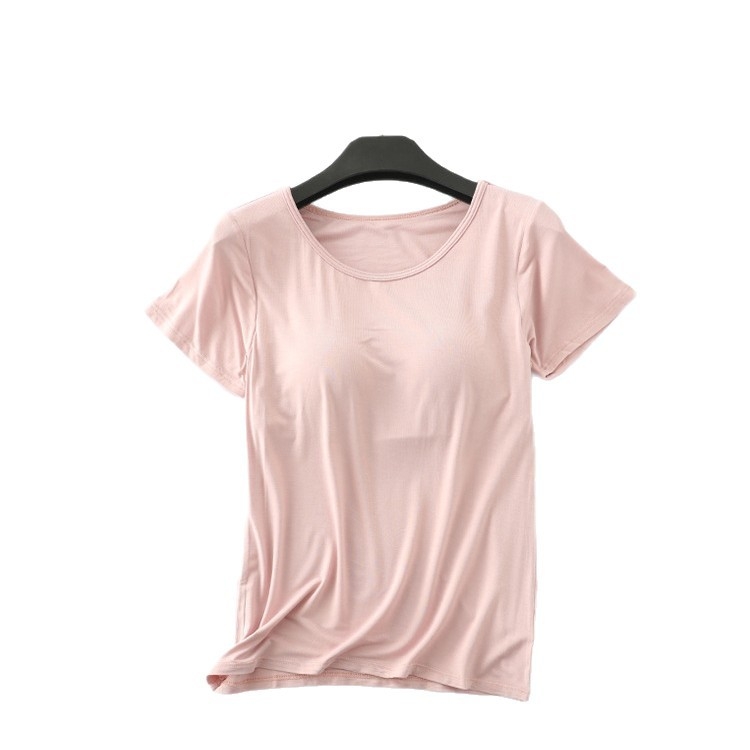 Tricou modal cu guler rotund, mâneci 3/4, model 3D, amestec Modal cu 30–50% Tencel Lyocell, lungime scurtă pentru casă