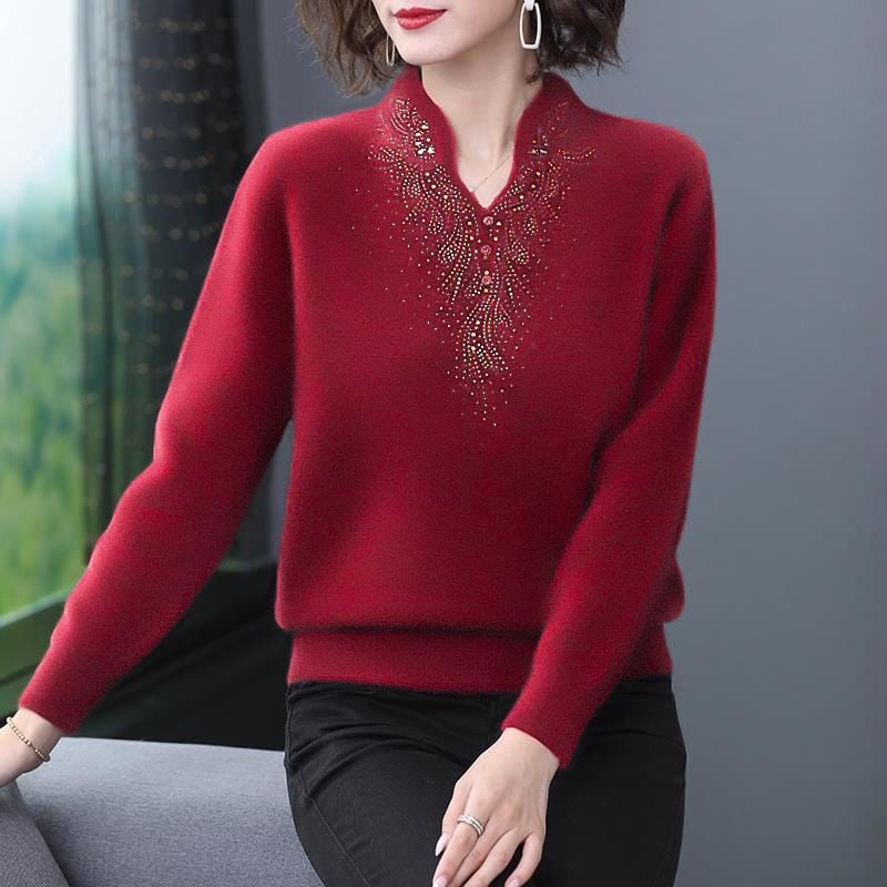 Tricou de damă cu mânecă lungă, croială lejeră, guler rotund, poliester 70–80%, toamnă 2023