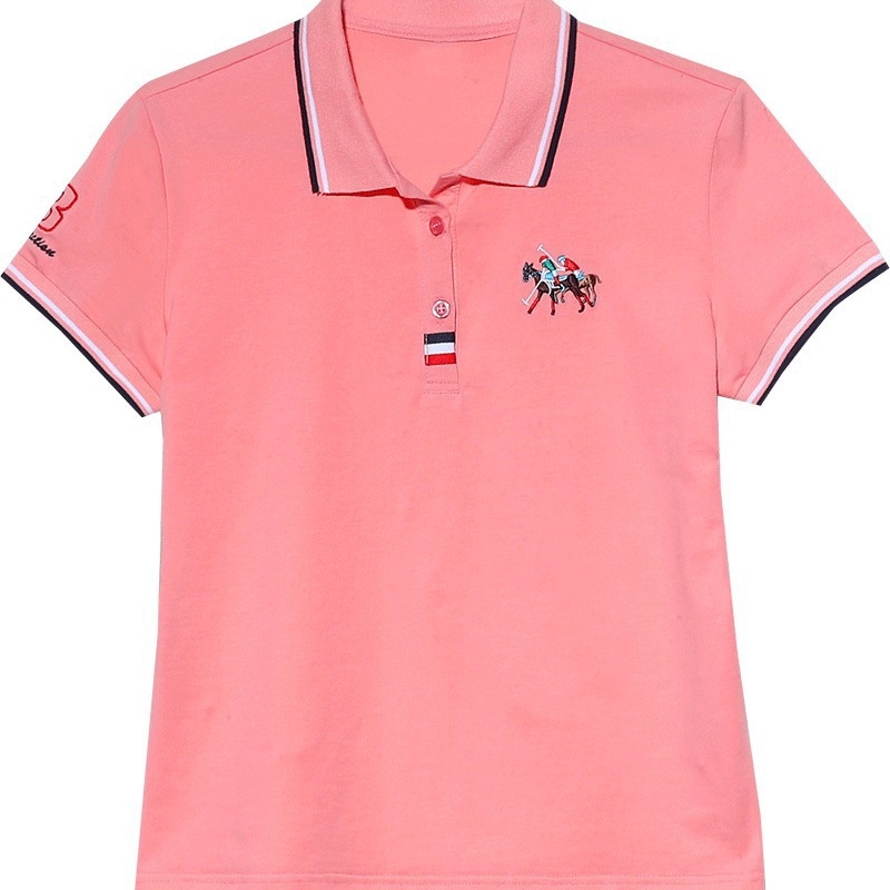 Polo majica kratkih rukava, pamuk-viskoza smjesa, otisak koláž dizajn, široki kroj