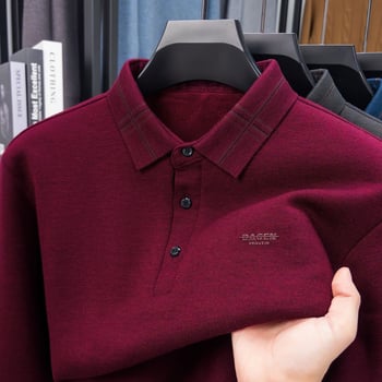 Top tricotat bărbați cu căptușeală fleece - gros, uni, mâneci lungi, poliester