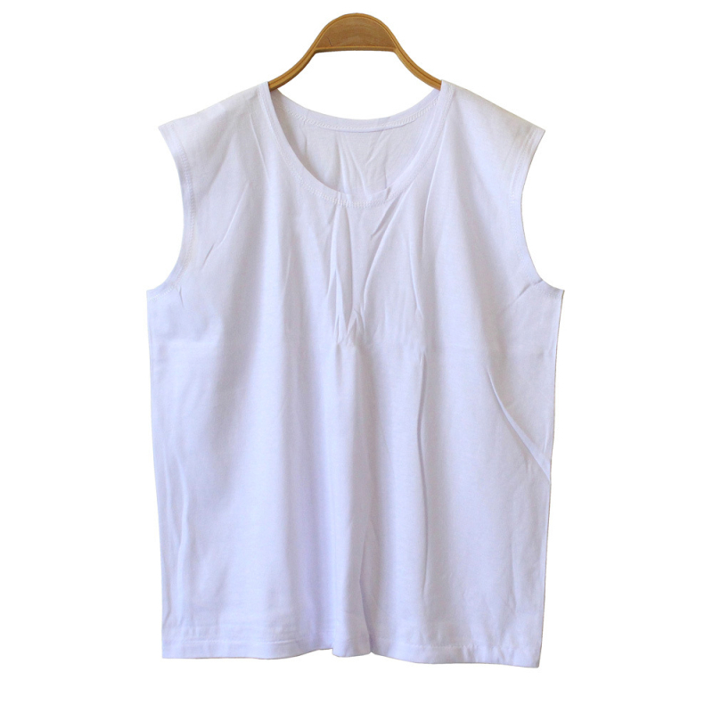 Памучна флорална безръкавна блуза, кръгла яка, печат, 95% памук и повече