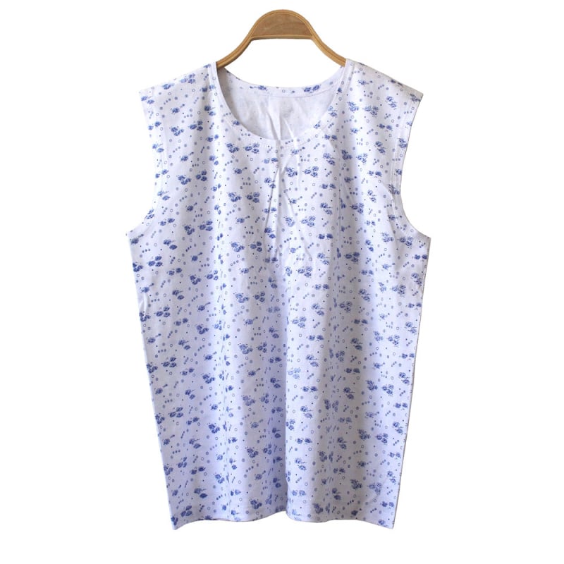 Памучна флорална безръкавна блуза, кръгла яка, печат, 95% памук и повече