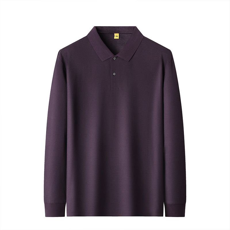Tricou polo pentru bărbați cu guler lapel, mâneci lungi, bumbac mercerizat 96%+, croială clasică.