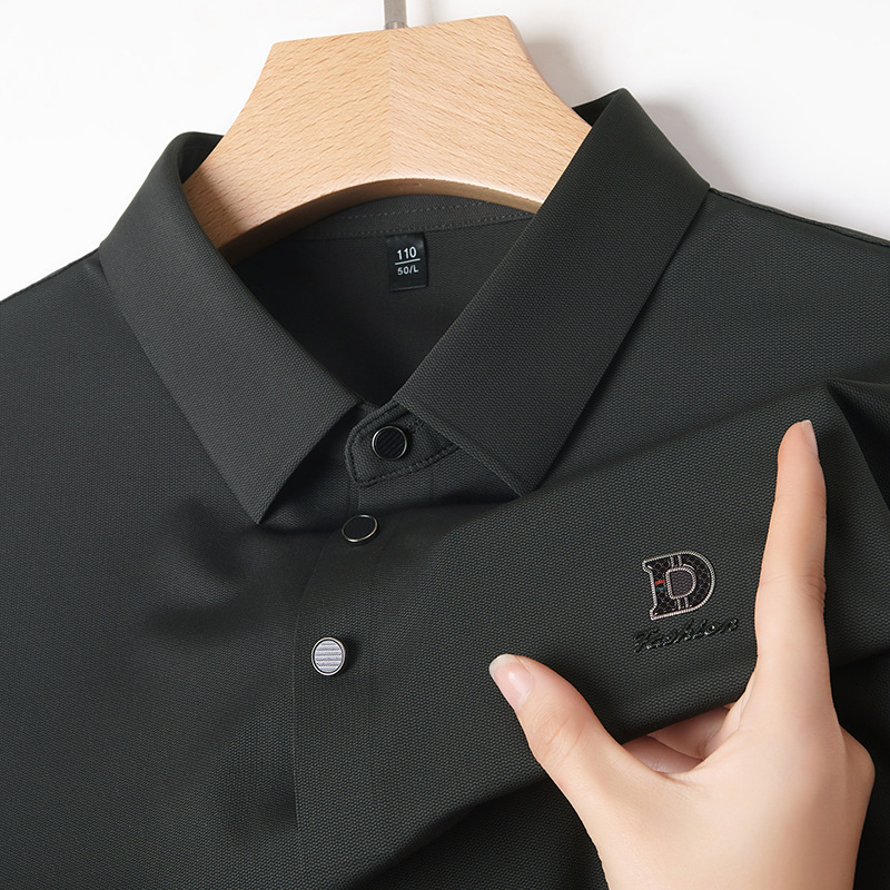 Tricou din mătase Mulberry cu mânecă scurtă, guler lapel, croială lejeră, imprimeu cu litere, vară