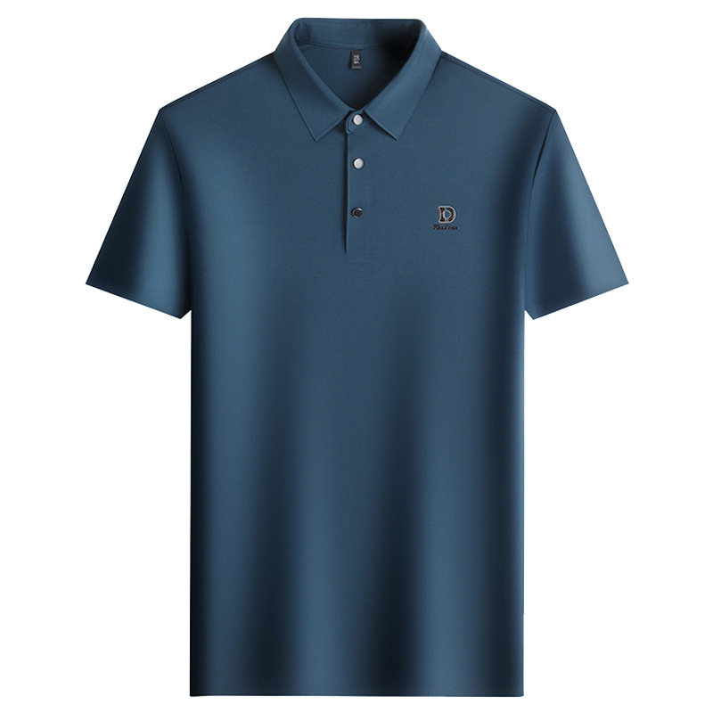 Tricou din mătase Mulberry cu mânecă scurtă, guler lapel, croială lejeră, imprimeu cu litere, vară