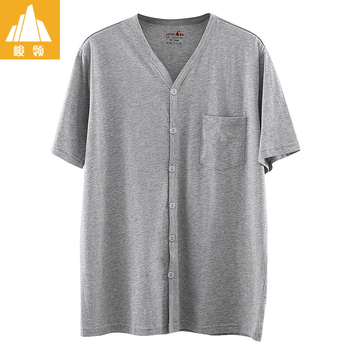 Tricou bărbați din bumbac, mânecă scurtă, croială lejeră, decolteu în V, fără guler