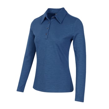 Tricou polo lejer, cu mâneci lungi, din amestec bumbac/elastan (90–95% bumbac, <30% elastan), model solid