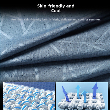 Muška T-shirt s geometrijskim printom od Ice Silk, kratkih rukava, okrugli izrez, brzo suši, ljeto