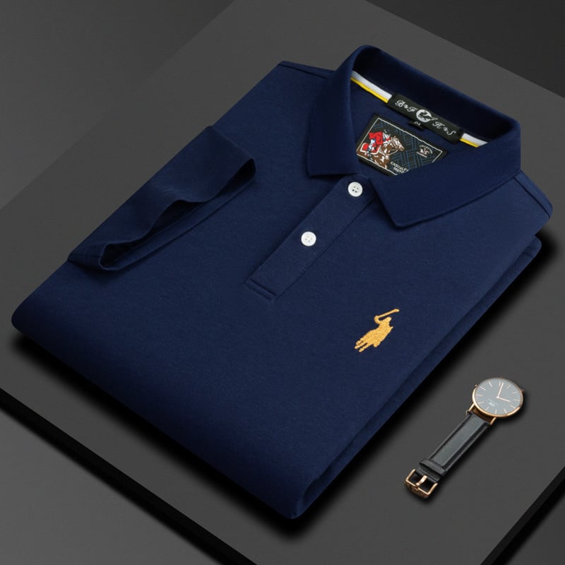 Paul muška kratkih rukava polo majica s izšivkom, poslovno-opušten stil, uski kroj, velika veličina, za muškarce srednje dobi, model Z88323