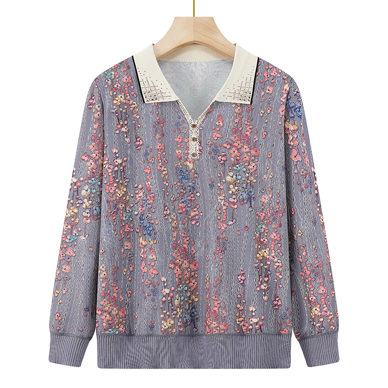 Naiste pikkade varrukatega polo-top, kirjanduslik retro-stiil, PVC segu 30–50%, kevad 2025