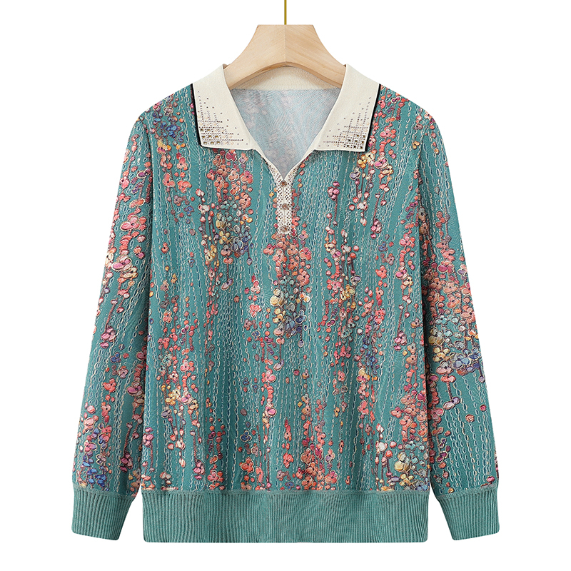 Naiste pikkade varrukatega polo-top, kirjanduslik retro-stiil, PVC segu 30–50%, kevad 2025