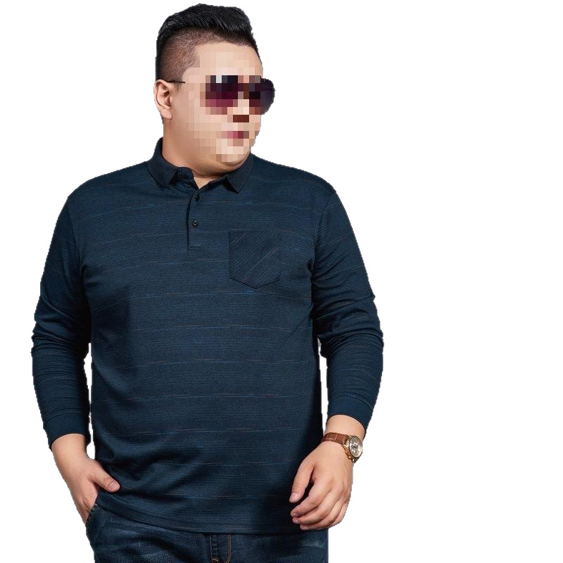 Muški T-shirt slobodnog kroja, prugasti, dugi rukavi, jesen, za srednju dob