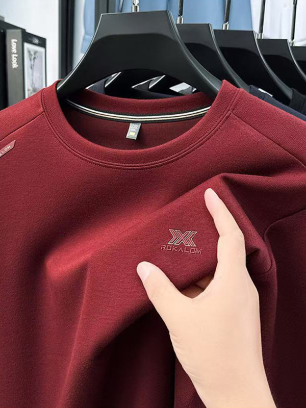 Nova muška majica s dugim rukavima i okruglim izrezom, od pamuka, tisk slovima, casual