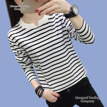 Naiste puuvillase modaliga pikkade varrukatega T-särk tikandiga, V-kaelusega, sügis 2025