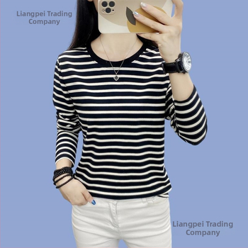 Naiste puuvillase modaliga pikkade varrukatega T-särk tikandiga, V-kaelusega, sügis 2025