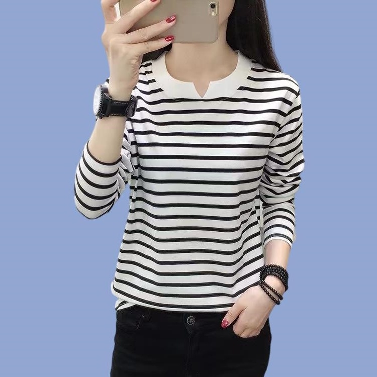 Naiste puuvillase modaliga pikkade varrukatega T-särk tikandiga, V-kaelusega, sügis 2025