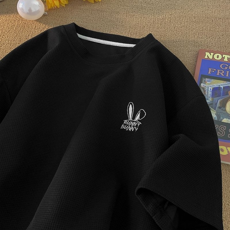 Μπλούζα τύπου T-shirt, χαλαρή γραμμή, κοντό μανίκι, στρογγυλή λαιμόκοψη, πολυεστέρας (96%+), καλοκαίρι