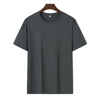 Tricou pentru bărbați din bumbac, stil coreean, croială Slim, guler rotund, mâneci scurte