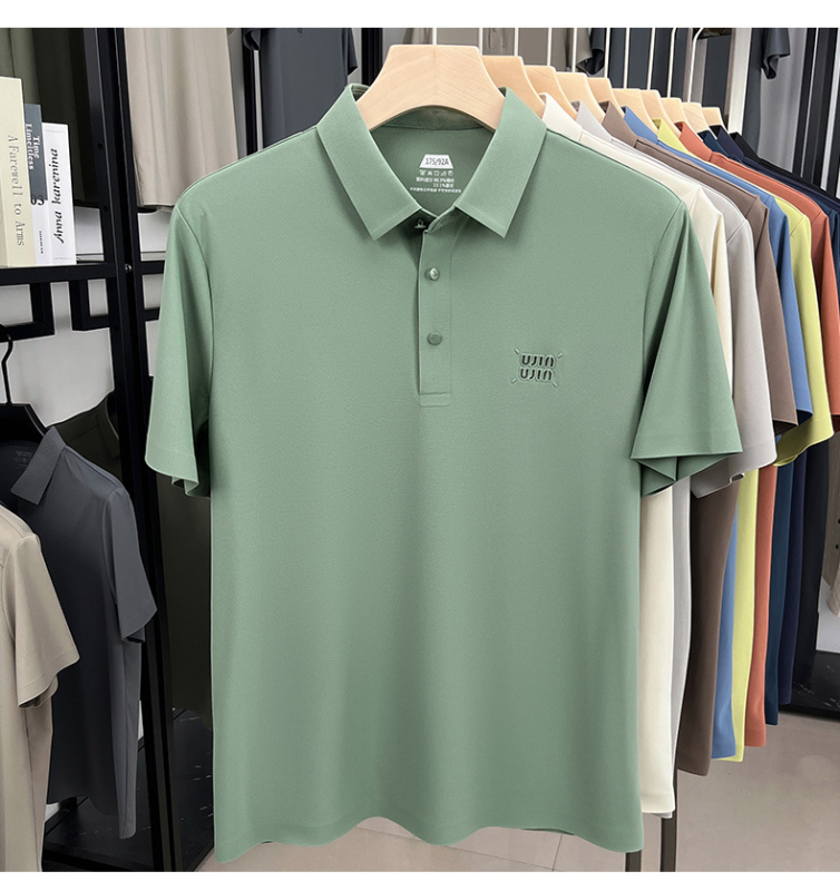 Muška ljetna kratka majica s reverom, uski kroj; najlon/elastin mješavina, prozračna, antibakterijska, odvodi vlagu