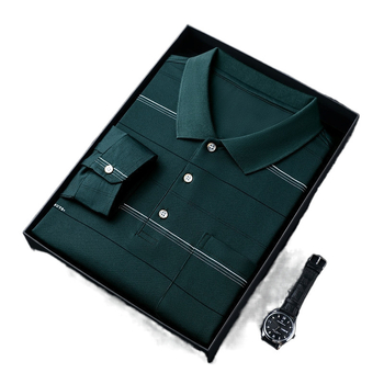 Tricou bărbătesc cu mânecă lungă, din amestec de bumbac cu fibre de proteine din lapte, imprimare logo, croială lejeră, toamnă